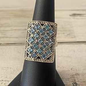 Gorgeous Nicky Butler Silver Baby Blue Gemstone Statement Ring.